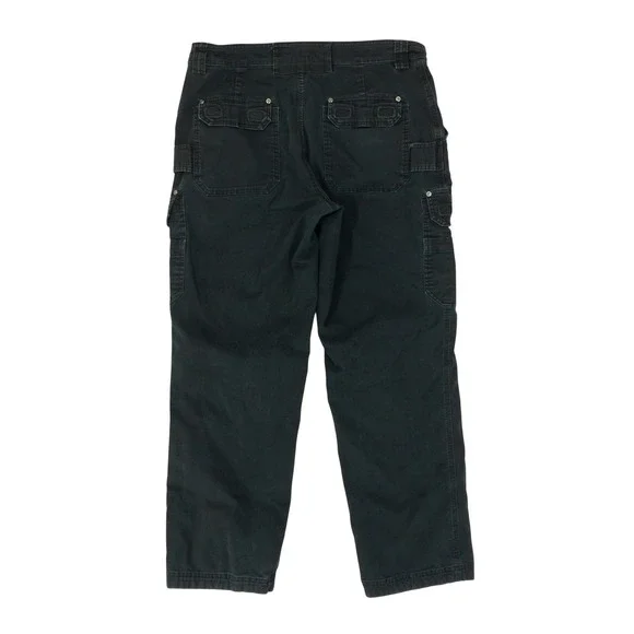 Duluth Trading Co Flex Fire Hose Cargo Pants Mens 36x32 (35x29) Black Utility - Picture 2 of 11